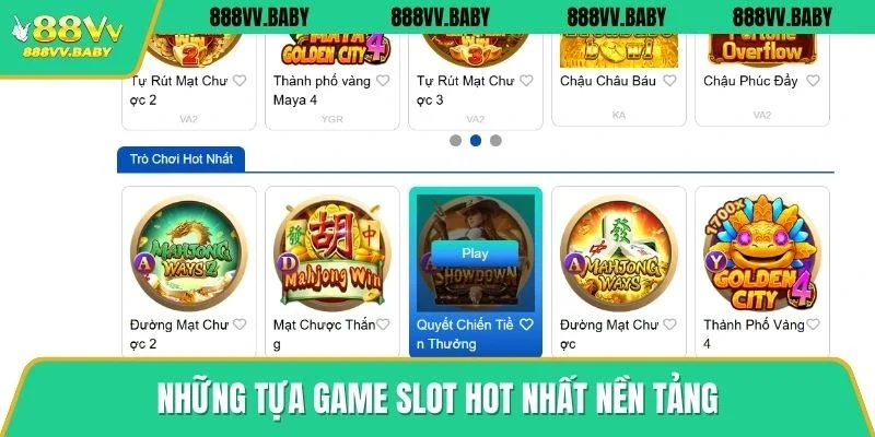 Những tựa game slot hot nhất nền tảng