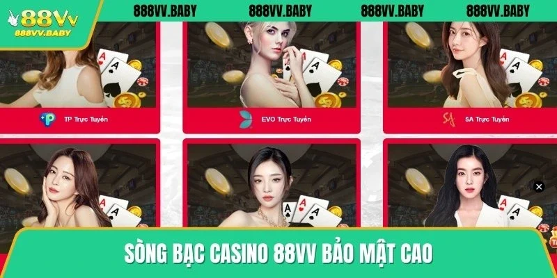 Sòng bạc Casino 88VV bảo mật cao